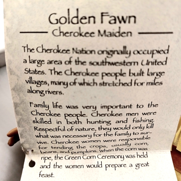 Goldrn Fawn Cherokee Maiden Native American-Inspired Doll with Fringe Outfit - Picture 4 of 13